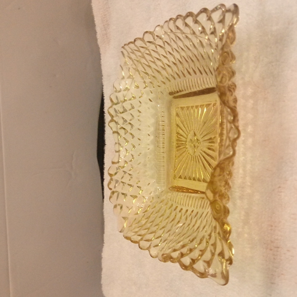 Amber glass dish